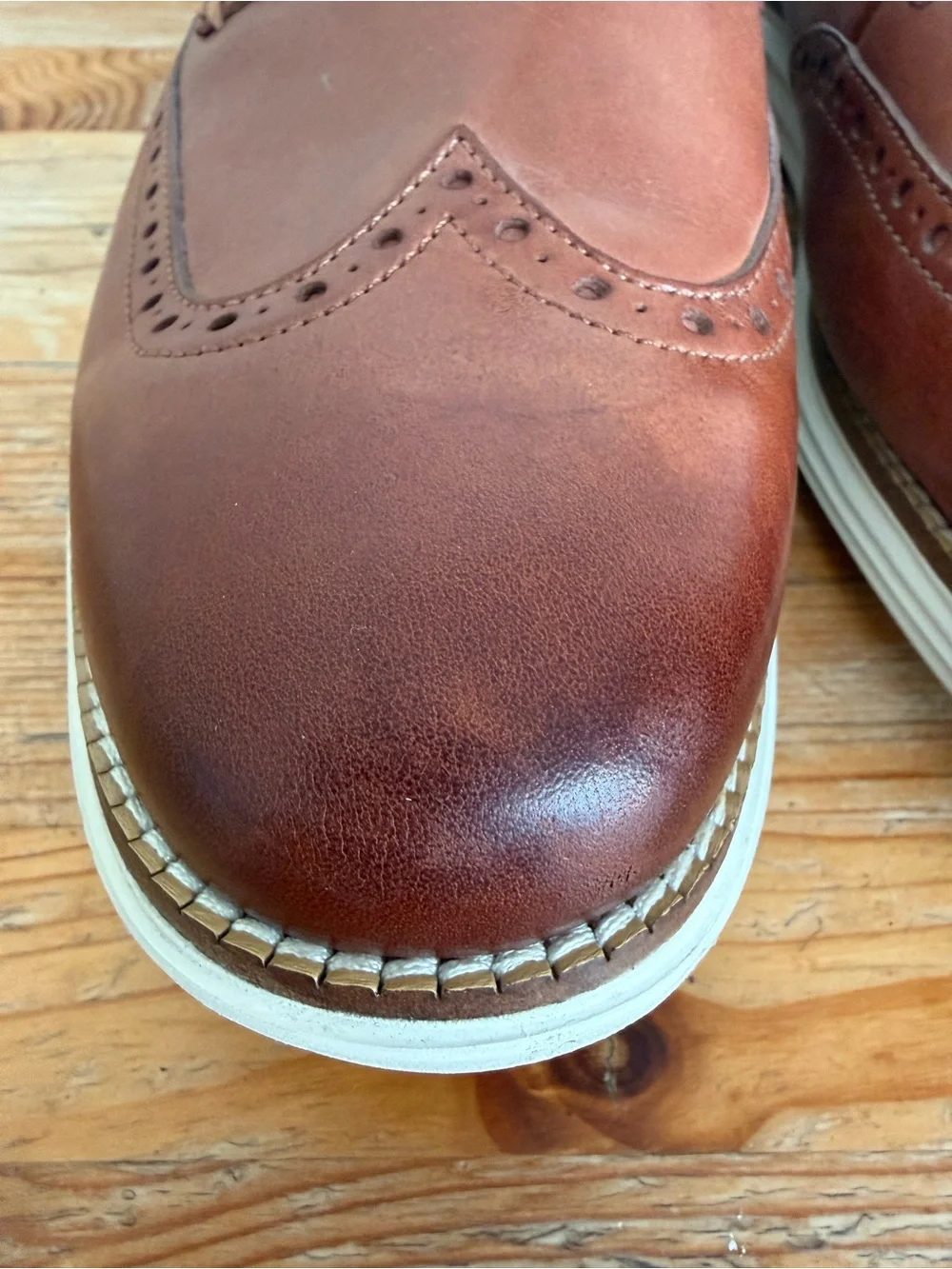 Cole Haan Original Grand Wing Tip Oxford Brown Leather Shoes Men’s 9.5 W  SCENT
